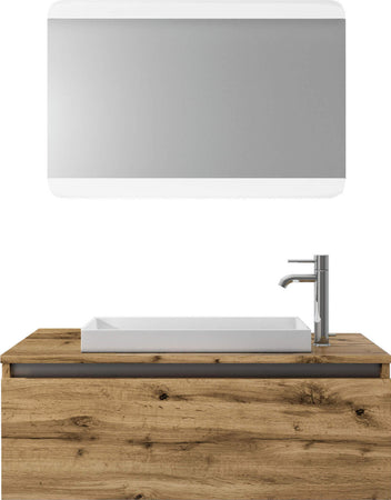 Composizione Mobile Bagno Sospesa 100cm Con Cassetto, Specchio a LED Integrato Casa e cucina/Bagno/Mobili da bagno/Mobiletti con lavabo Shopbagno.it - Roma, Commerciovirtuoso.it