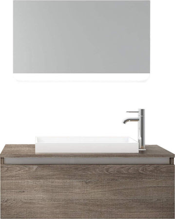 Composizione Mobile Bagno Sospesa 100cm Con Cassetto, Specchio a LED Integrato Casa e cucina/Bagno/Mobili da bagno/Mobiletti con lavabo Shopbagno.it - Roma, Commerciovirtuoso.it