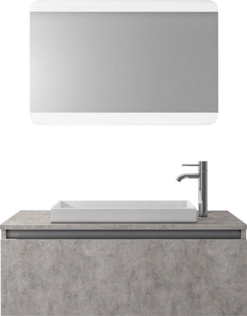 Composizione Mobile Bagno Sospesa 100cm Con Cassetto, Specchio a LED Integrato Casa e cucina/Bagno/Mobili da bagno/Mobiletti con lavabo Shopbagno.it - Roma, Commerciovirtuoso.it