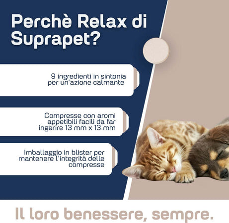 Compresse-Rilassanti-Per-Cani-Suprapet-Relax-Calmante-Per-Cani-30-Compresse-Appetibili---Rilassante-Naturale-Contro-Stress-E-Paura-Con-L-triptofano,-Vitamine-B,-Valeriana,-Passiflora,-Biancospino,-Zenzero