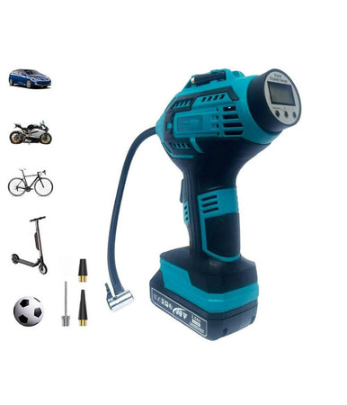 Compressore Aria Portatile Doppia Batteria Litio 36 V Digitale Ruote Auto Moto