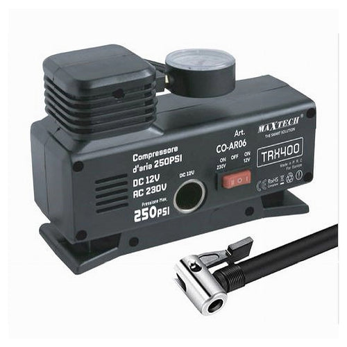 Compressore Compatto Ad Aria Con Manometro Pneumatici 12v 250psi 25l/min Co-ar06