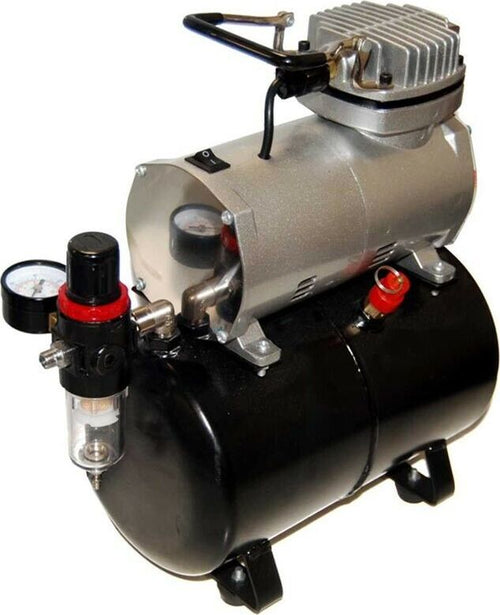 Compressore-Con-Serbatoio-Aria-Per-Aerografo-Aeropenna-Modelismo-Minicompressore-Tools