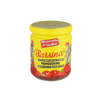Sarsina - Doppio Concentrato di Pomodoro Ciliegino | 100% Siciliano, Naturale, Senza Glutine | Fratelli Contorno | 210g