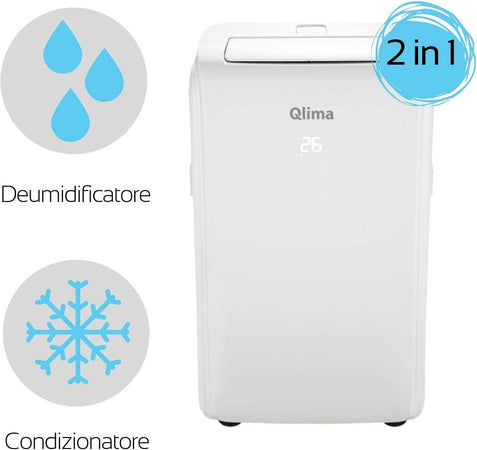 Condizionatore portatile Qlima P528 con Wi-fi monoblocco 9000 BTU 3 velocità tel