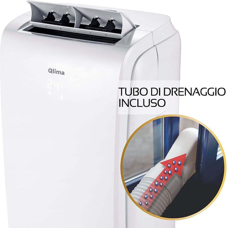 Condizionatore portatile Qlima P528 con Wi-fi monoblocco 9000 BTU 3 velocità tel