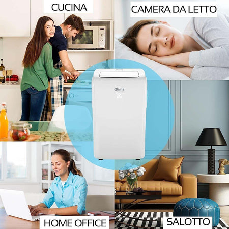 Condizionatore portatile Qlima P528 con Wi-fi monoblocco 9000 BTU 3 velocità tel