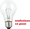 Confezione 10 Lampadine A Goccia Incandescenza E27 220/240v 50/60hz 100w Illuminazione/Lampadine/Lampadine a LED Trade Shop italia - Napoli, Commerciovirtuoso.it