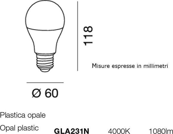 Confezione-10-Lampadine-Gea-Led-GLA231N-E27-12W-LED-1080LM-4000°K-200°-luce-naturale-plastica-opale-diffusa