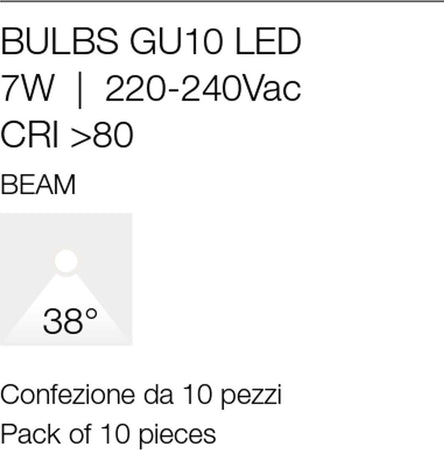 Confezione-10-Lampadine-Gea-Led-GLA243C-7W-a-590lm-LED-GU10-38°-attacco-baionetta-luce-concentrata