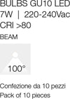 Confezione-10-Lampadine-Gea-Led-GLA244C-7W-GU10-LED-100°-attacco-baionetta-luce-diffusa