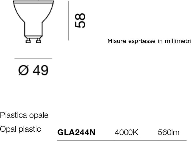 Confezione-10-Lampadine-Gea-Led-GLA244N-7W-GU10-LED-100°-attacco-baionetta-luce-diffusa
