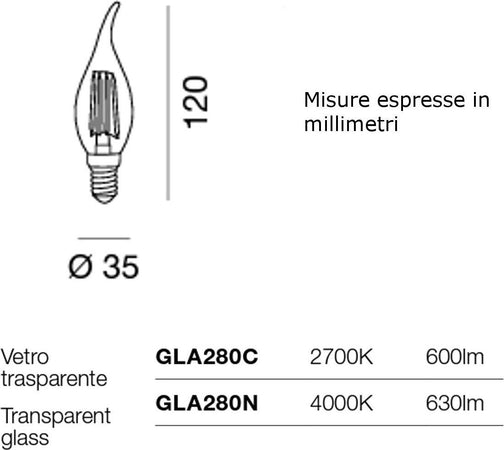 Confezione-10-Lampadine-Gea-Led-GLA280-E14-6W-LED-360°-vetro-trasparente-luce-calda-naturale-oliva-colpo-di-vento