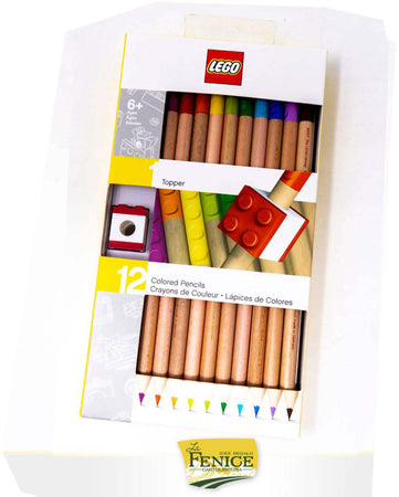 Confezione 12 X Matite Colorate Lego Set Di 12 Matite Multicolori Personalizzabili Con Lego Inclusi