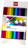 Confezione 12x Penne Gel Colorate Lego 12 Penne Multicolore A Sezione Quadrata Con Base Lego Su Estremità