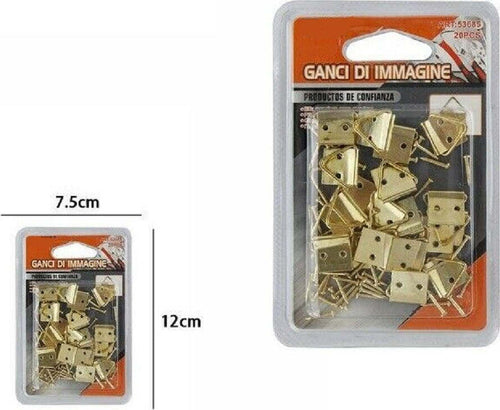 Confezione 20 Pezzi Ganci Gancetti Dorati Per Quadri Appendere Parete Muro Casa, arredamento e bricolage > Accessori Casa > Cornici e Portafoto Trade Shop italia - Napoli, Commerciovirtuoso.it