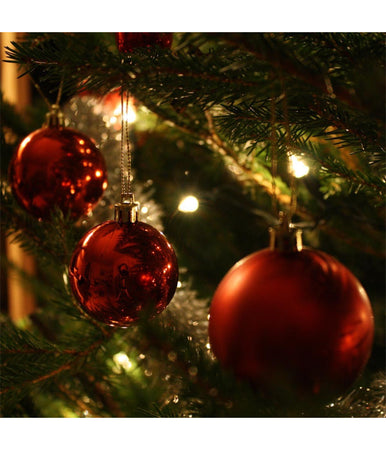 Confezione 54 Palline Di Natale Colore Rosso 6 Cm Addobbo Natalizio