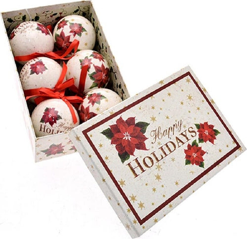 CONFEZIONE 6 PALLINE NATALIZIE PER ALBERO DI NATALE DECORAZIONI CON SCATOLA  Trade Shop italia - Napoli, Commerciovirtuoso.it