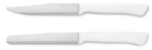 Confezione 6 Pezzi Coltello Bistecca Con Manico Plastica Bianco Cm. 11 Ausonia - 61647
