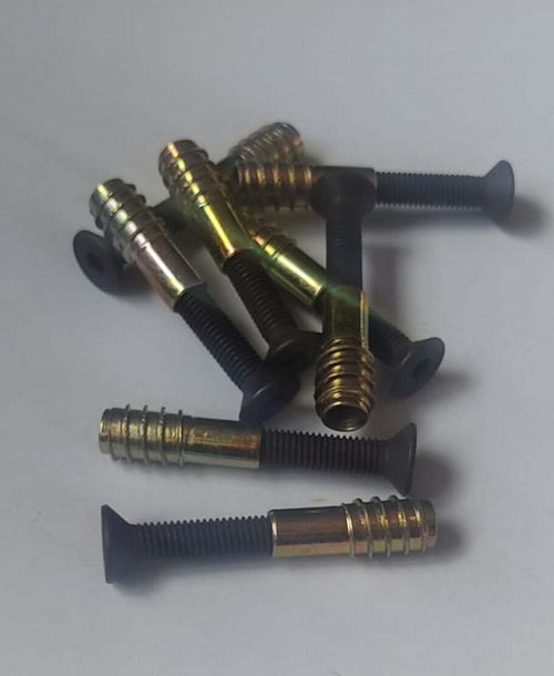 CONFEZIONE-8-PEZZI---VITI-A-TESTA-PIANA-SVASATA-CON-ESAGONO-INCASSATO-Ø8MMx50---CON-BUSSOLA---IN-FERRO-BRONZATO