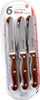 Confezione coltelli Tavola 6 pz. Acciaio Inox 6 Coltello Lama dentata acciaio inox 420 coltelli da tavola L'Orchidea - Siderno, Commerciovirtuoso.it