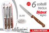 Confezione coltelli Tavola 6 pz. Acciaio Inox 6 Coltello Lama dentata acciaio inox 420 coltelli da tavola L'Orchidea - Siderno, Commerciovirtuoso.it