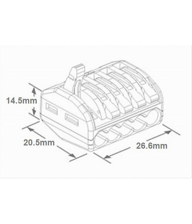 Confezione Con 6 Pz Connettori Universali Morsetti 5 Poli A 1 Via 32a Mo-5