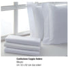 Coppia federe biancaluna bianchissimo con due volani, 52 x 82 cm in cotone
