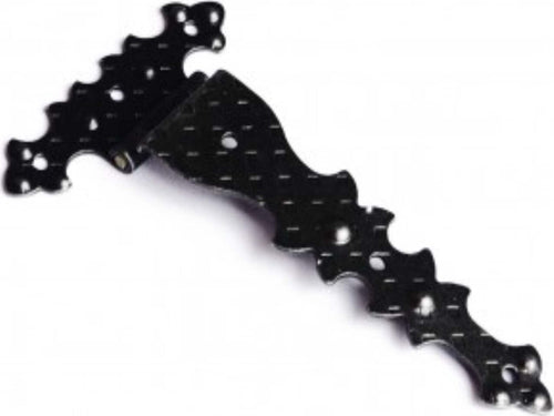 CONFEZIONE-DA-1-PEZZO---CERNIERA-RUSTICA-PIANA-IN-FERRO-MARTELLATO-182X92MM---ZANCATA-COLLO-12---COLORE-NERO