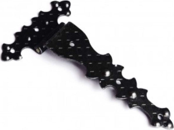 CONFEZIONE-DA-1-PEZZO---CERNIERA-RUSTICA-PIANA-IN-FERRO-MARTELLATO-182X92MM---ZANCATA-COLLO-12---COLORE-NERO