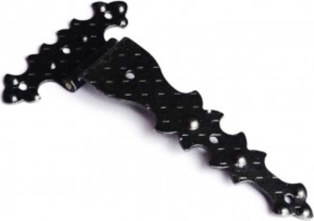 CONFEZIONE-DA-1-PEZZO---CERNIERA-RUSTICA-ZANCATA-PIANA-IN-FERRO-MARTELLATO-124X68MM---COLLO-12---COLORE-NERO