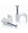 Confezione Da 100pz Fermacavo Ferma Cavi Da ø 7 Mm Colore Bianco Con Chiodo Fm-7