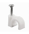 Confezione Da 100pz Fermacavo Ferma Cavi Da ø 7 Mm Colore Bianco Con Chiodo Fm-7