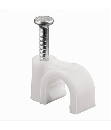 Confezione Da 100pz Fermacavo Ferma Cavi Da ø 7 Mm Colore Bianco Con Chiodo Fm-7