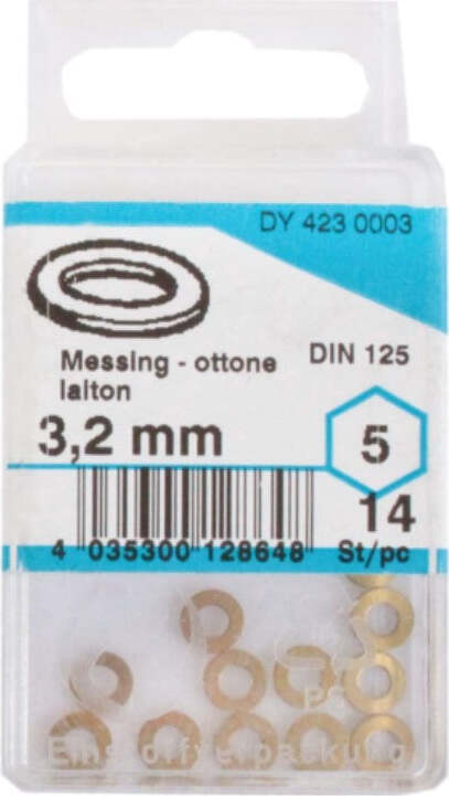 CONFEZIONE-DA-14-PEZZI---RONDELLE-3,2MM---IN-OTTONE
