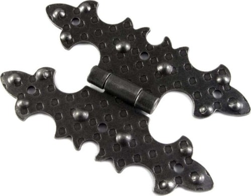 CONFEZIONE-DA-2-PEZZI---CERNIERA-RUSTICA-PIANA-IN-FERRO-MARTELLATO-40x68MM---COLORE-NERO
