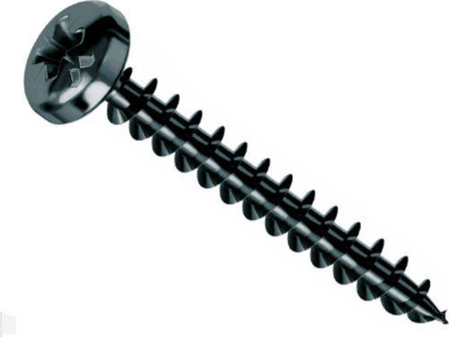 CONFEZIONE-DA-20-PEZZI---VITI-PER-LEGNO-3,0x20MM---TESTA-BOMBATA-CON-IMPRONTA-A-TAGLIO---COLORE-NERO