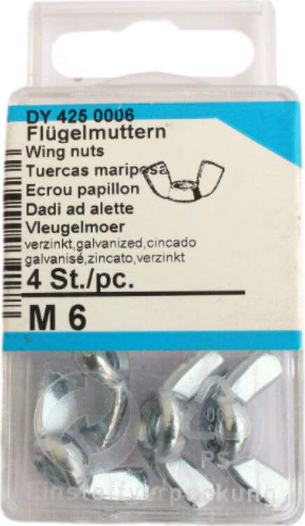 CONFEZIONE-DA-4-PEZZI---DADI-A-GALLETTO-6MM---IN-ACCIAIO-ZINCATO