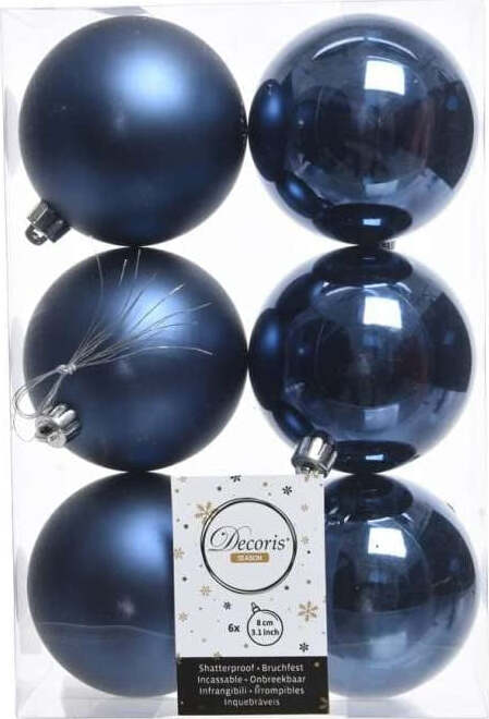 Confezione di 6 palline di Natale 8 cmmBlu notte Casa e cucina/Decorazioni per interni/Addobbi e decorazioni per ricorrenze/Decorazioni natalizie/Addobbi e decorazioni/Palle e palline Scontolo.net - Potenza, Commerciovirtuoso.it