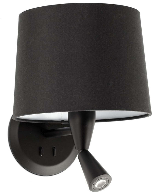 CONGA Lampada da parete con lettore nera/nera Illuminazione/Illuminazione per interni/Illuminazioni per pareti/Applique Led Mall Home - Napoli, Commerciovirtuoso.it