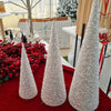 Set 3 Alberi a Cono con Glitter Bianco alberello natalizio da tavolo per interno