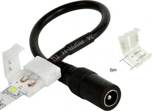 Connettore A Clip 8mm 2 Pin Per Strip Led 12v Con Cavetto Jack Femmina Da 2,5mm Illuminazione/Strisce LED Trade Shop italia - Napoli, Commerciovirtuoso.it