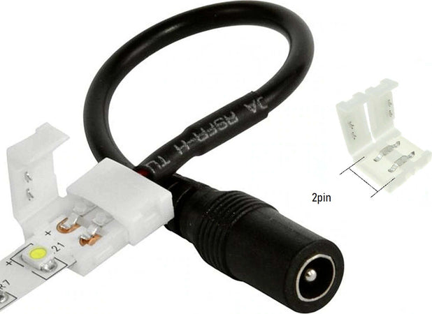 Connettore A Clip 8mm 2 Pin Per Strip Led 12v Con Cavetto Jack Femmina Da 2,5mm Illuminazione/Strisce LED Trade Shop italia - Napoli, Commerciovirtuoso.it