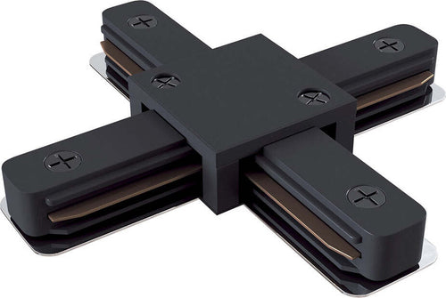 Connettore-A-X-Quattro-Vie-Per-Binario-In-Plastica-Nera