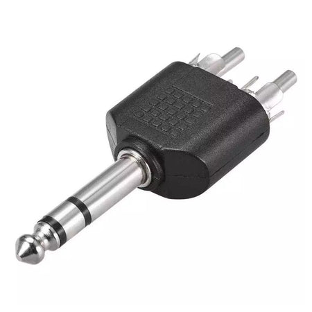 Connettore Adattatore Audio Stereo Da 2 Rca Maschio Ad Aux 6.5 Mm Maschio C-044