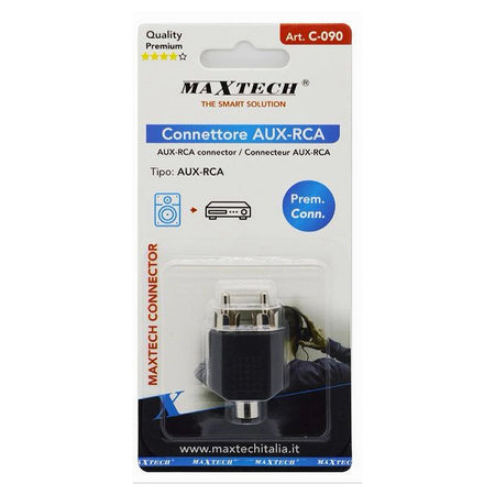 Connettore Adattatore Convertitore Stereo 2 Rca Maschio Ad Aux3.5mm Femmina C-090
