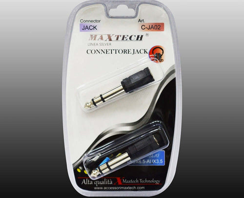 Connettore Adattatore Jack Cuffia Microfono Aux6.5mm-3.5mm Stereo Maxtech C-ja02 Elettronica/Home Audio e Hi-Fi/Accessori/Cavi/Cavi Stereo Jack Trade Shop italia - Napoli, Commerciovirtuoso.it