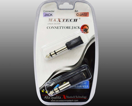 Connettore Adattatore Jack Cuffia Microfono Aux6.5mm-3.5mm Stereo Maxtech C-ja02 Elettronica/Home Audio e Hi-Fi/Accessori/Cavi/Cavi Stereo Jack Trade Shop italia - Napoli, Commerciovirtuoso.it
