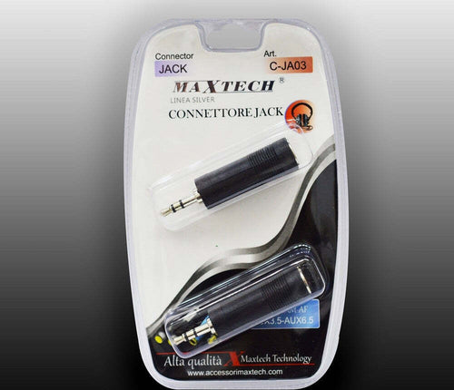 Connettore Adattatore Stereo Jack 3.5mm Maschio - Jack 6.5mm Femmina Maxtech C-jac03 Elettronica e telefonia > Accessori Audio e Video > Cavi Audio e Video Trade Shop italia - Napoli, Commerciovirtuoso.it