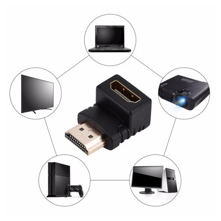 Connettore Adattatore Video Hdmi Maschio A Hdmi Femmina Angolo Retto 90° Tv C-063